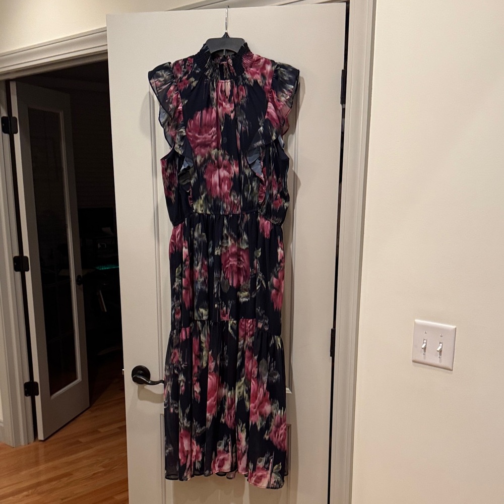 Steve Madden Black and Pink Floral Maxi Dress